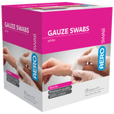 Aero Healthcare AEROSWAB Sterile White Gauze Swab 5 x 5cm (Packs of 3) Box/25